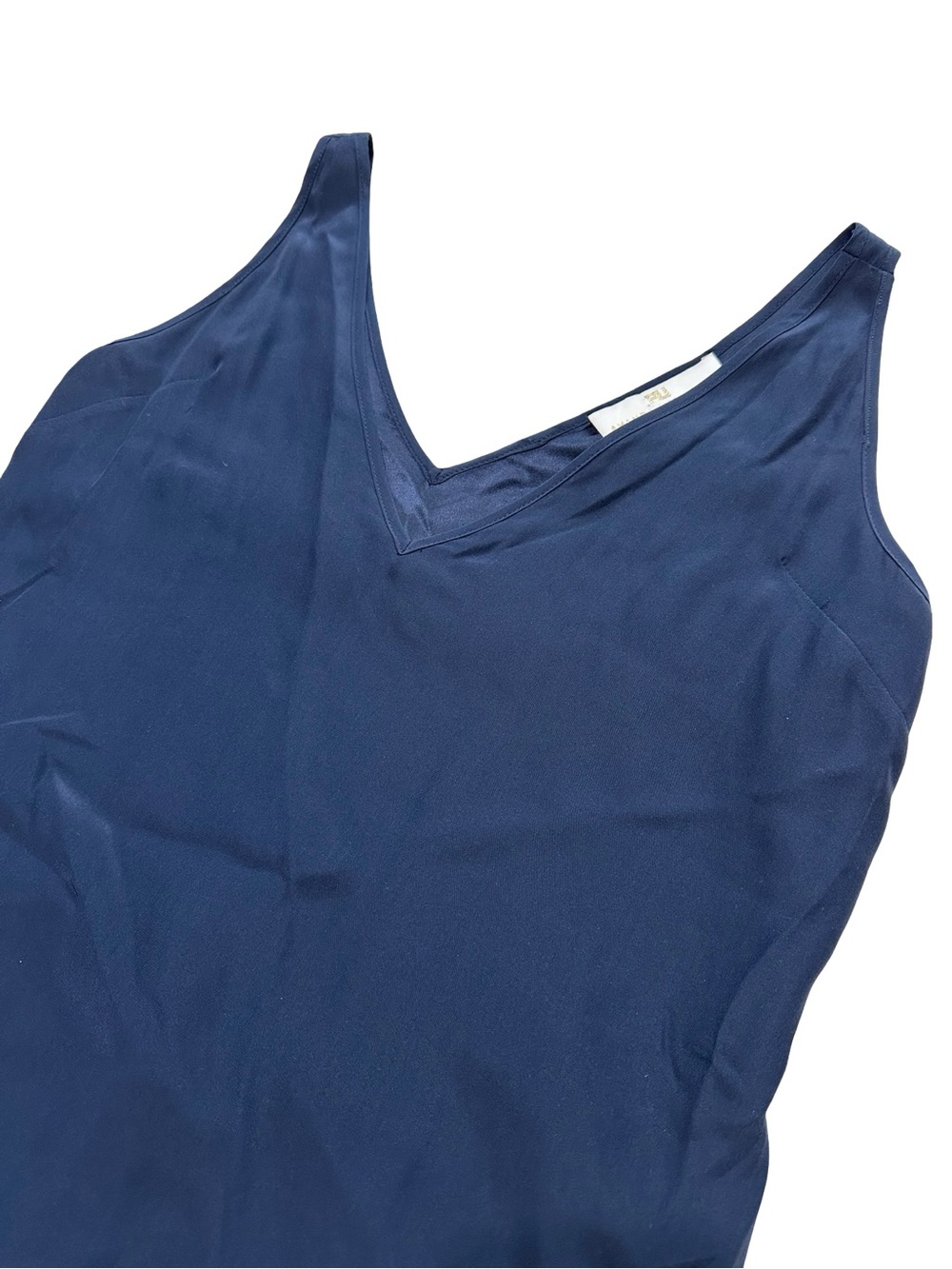 Amanda Uprichard Women’s Size M Navy Blue V-Neck Silk Mini Tank Dress